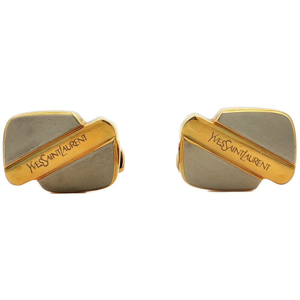 Yves Saint Laurent イヴサンローラン カフスカフス 合金 メッキ-13.0g ゴールド【A】【メンズ・レディース】/h260811★■622119【中古】