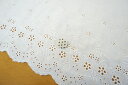 【レース生地 刺繍 生地 布】ダブルガーゼ・片スカラップレース(RG-27984w)
