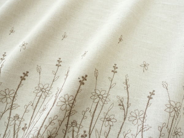 【レース生地 刺繍 生地 布】ハーフリネン・片スカラップレース（RG-28255h-kn2）