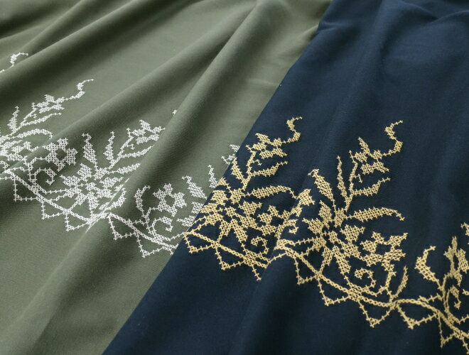 Rakuten - 【レース生地 刺繍 生地 布】30ビエラ・クロスステッチ片ボーダーレース（RG-29537v）コットン