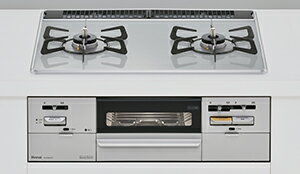 RHS21W28P12TGAVL-LPG リンナイ SAFULL（セイフル） ビルトインコンロ 幅60cm 2口コンロ ライトグレー 【プロパンガス　大バーナー左】