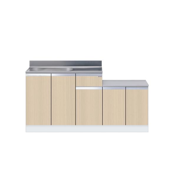 一体型流し台 間口160cm ワンド onedo KTD5-80-160K-右-RV 壁出し水栓仕様 木目 パターンカラー メーカー直送【配送エリア外対応不可】