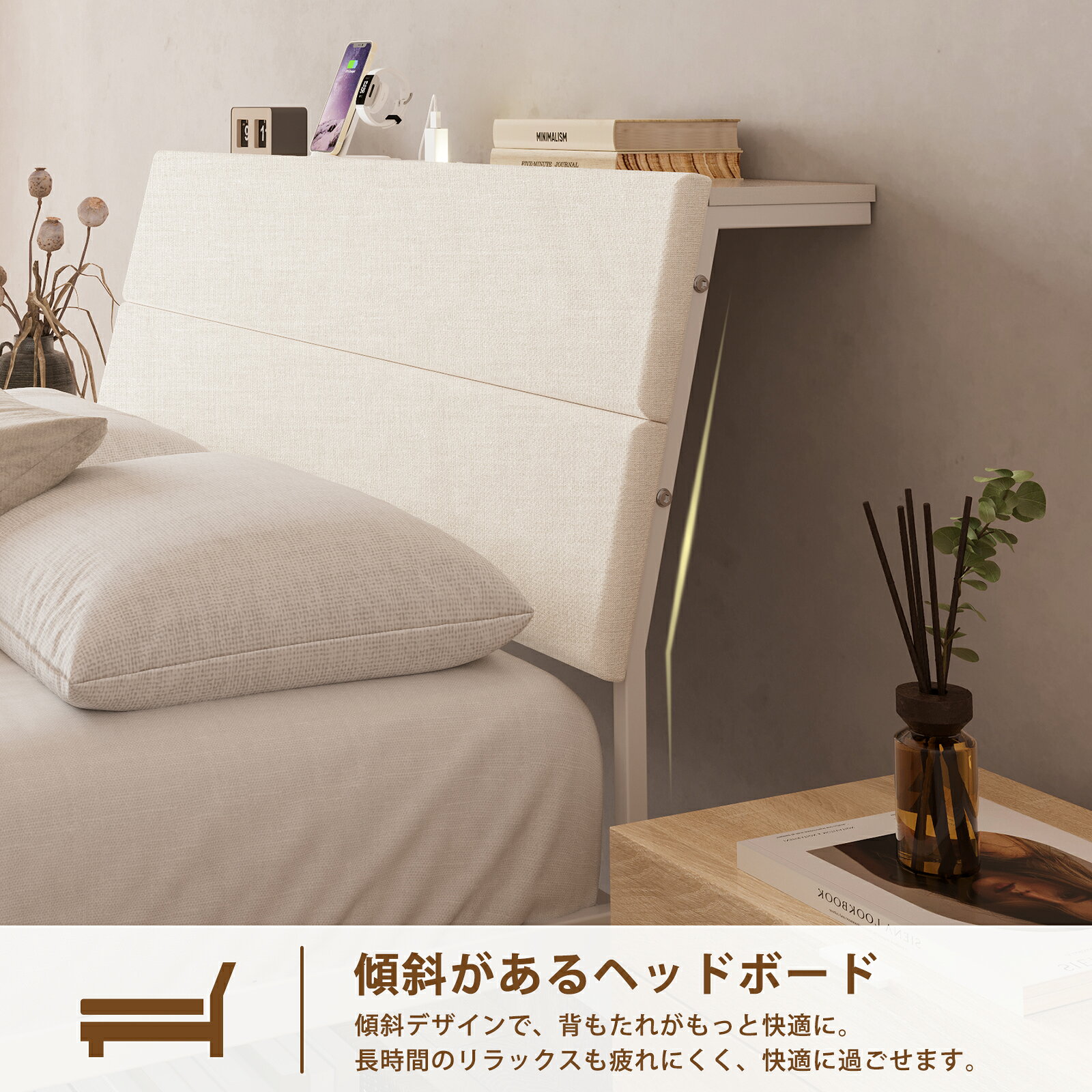 【ポイント5倍アップ×お買い物マラソン】布張りベッドフレーム ソフトパッド付き ...