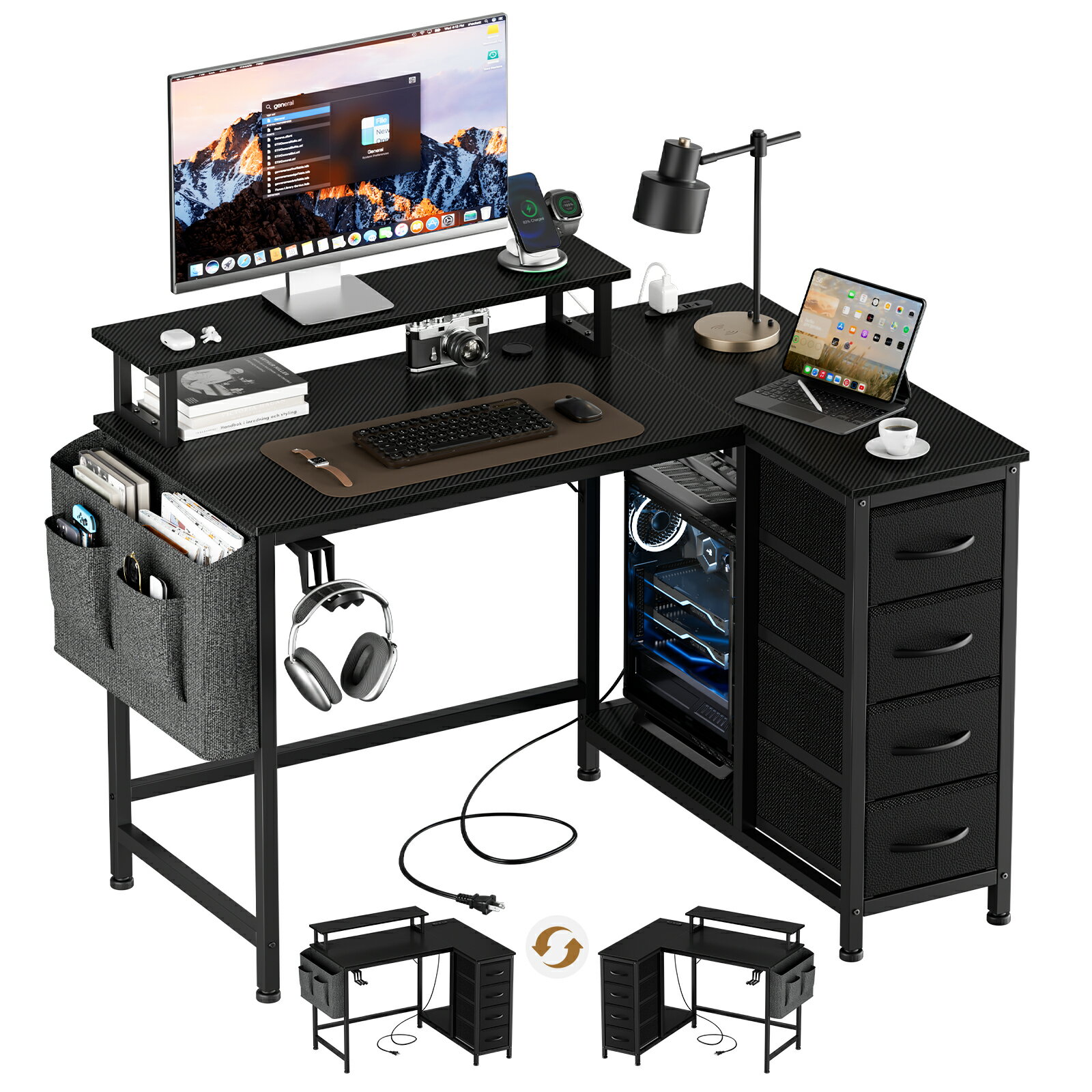 楽天市場】ゲーミングデスク（カラーブラック）（インテリア・寝具