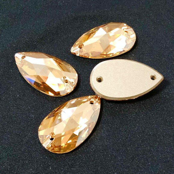 スワロフスキーswarovski　ソーオンストーン　3230　しずく形大　クリスタルゴールデンシャドー 社交ダンス　バレエ　新体操　衣装ドレス　ガラス　ビジュー