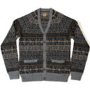 『PRPS』 Button Front Fair Isle Cardigan 【ピーアールピーエス ボタンフロント フェアアイルカーディガン】