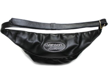 【 バンソン ウエストバッグ 9SBB ブラック 別注レザーパッチ 】 VANSON 9SBB NEW FANNY PACK BLACK - LEATHER OVAL PATCH