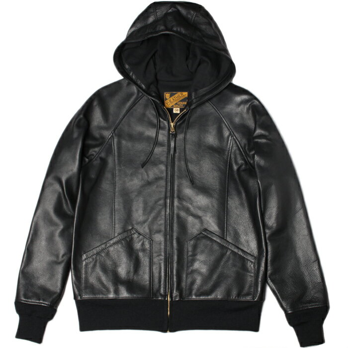 【ワイツーレザー ステアオイル フーデッドパーカー ブラック SB-152】Y'2 LEATHER STEER OIL HOODED PARKA BLACK SB-152