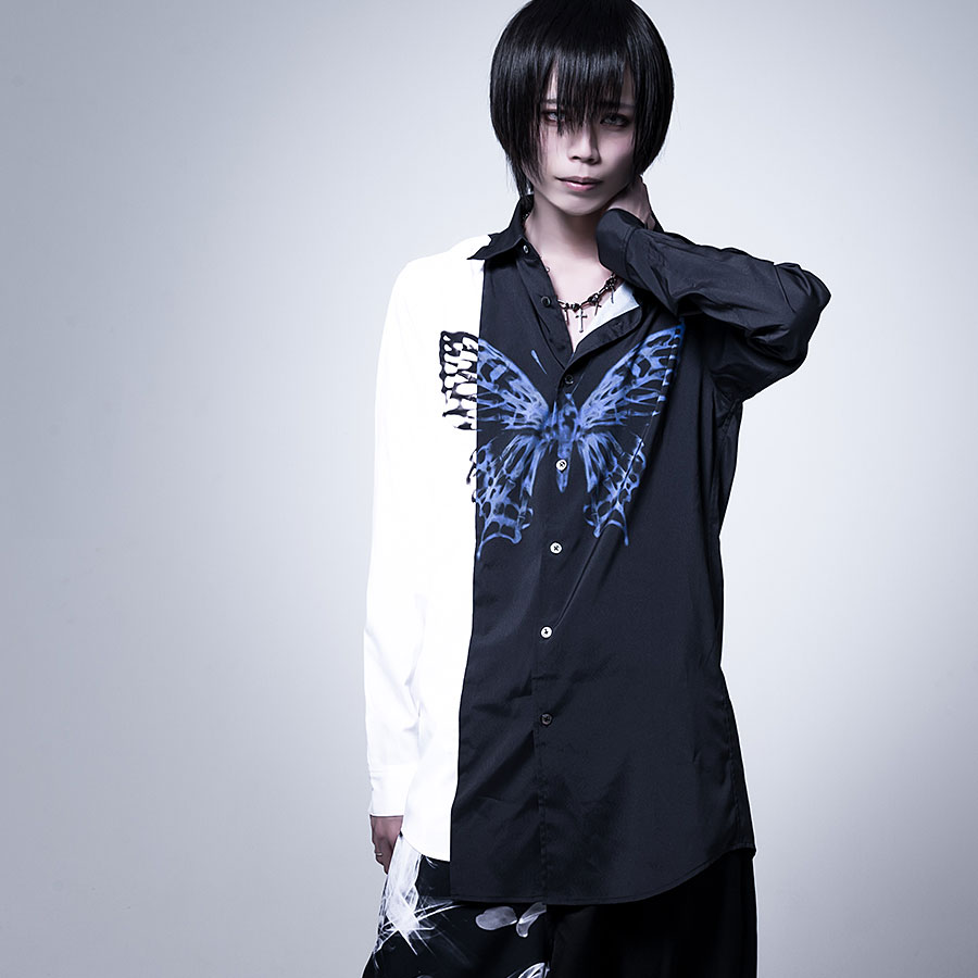 Civarize シヴァーライズ シャツ モード系 ヴィジュアル系 驚きの値段で ビジュアル系 V系 Visual 蝶 長袖 ファッション Civarize 全2色 服 送料無料 バタフライ切り替えバイカラーシャツ マリア レディース メンズ