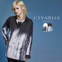 CIVARIZE【シヴァーライズ】バイカラースプレープリントビッグシャツ/全2色 ブラック 黒 【あす楽対応】シャツ ロング丈 ヴィジュアル系 ビジュアル系 V系 Visualkei 長袖 メンズ レディース モード系 ファッション 服 送料無料