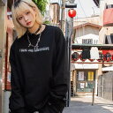 "izBLACKバックプリントスウェットトレーナー/全2色"ブラック 黒 ロンT 長袖Tシャツ 地雷系 サブカル系 Y2K ピープス系 ゴシック メンズ レディース 黒 白 ブラック ファッション 服