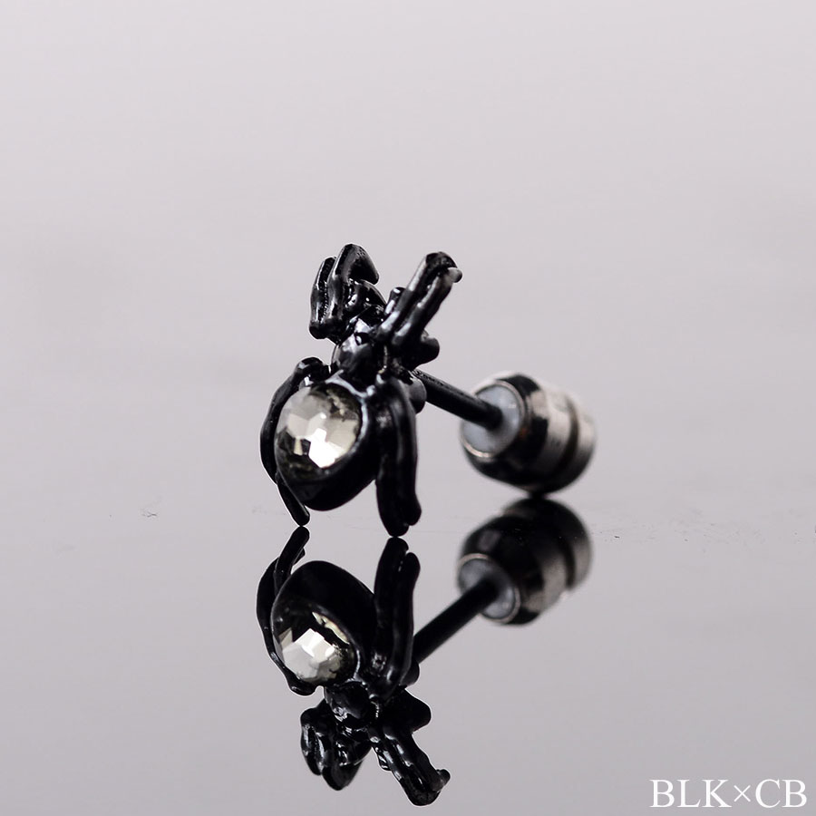 "AZZURRO【アズーロ】スパイダーピアス/全5色"ブラック 黒 ピアス ヴィジュアル系 V系 メンズ レディース ファッション アクセサリー ジュエリー 小物 雑貨 韓国系 kpop シルバー925 クモ 蜘蛛 スパイダーの商品画像 2