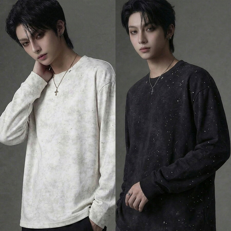 Rakuten - 【送料無料】長袖Tシャツ メンズ ブランド ロンT 長袖 Tシャツ カットソー シンプル キラキラ クルーネック 丸首 カジュアル 体型カバー ベーシック コーデ BENUSTA ベヌスタ 大人 20代 30代 40代 50代 ちょいワル ユニセックス 男性 男 服 秋 冬 秋冬 ファッション