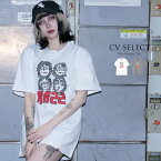 "CV Select【シーブイセレクト】KISSTシャツ/全2色"【あす楽対応】Tシャツ RAZZIS ラズ 半袖Tシャツ トップス メンズ レディース V系 地雷系 メンヘラ サブカル系 キス ロックT トップス カットソー 病み ブラック M L XL 白 黒