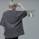 "CV SelectピグメントバンダナパッチBIG半袖Tシャツ/全3色"Tシャツ メンズ 半袖Tシャツ カットソー ペイズリー柄 バンダナ柄 古着風 ピグメント M L ブランド 地雷系 サブカル系 ヴィジュアル系 V系 ブラック 黒 ホワイト 白 グレー