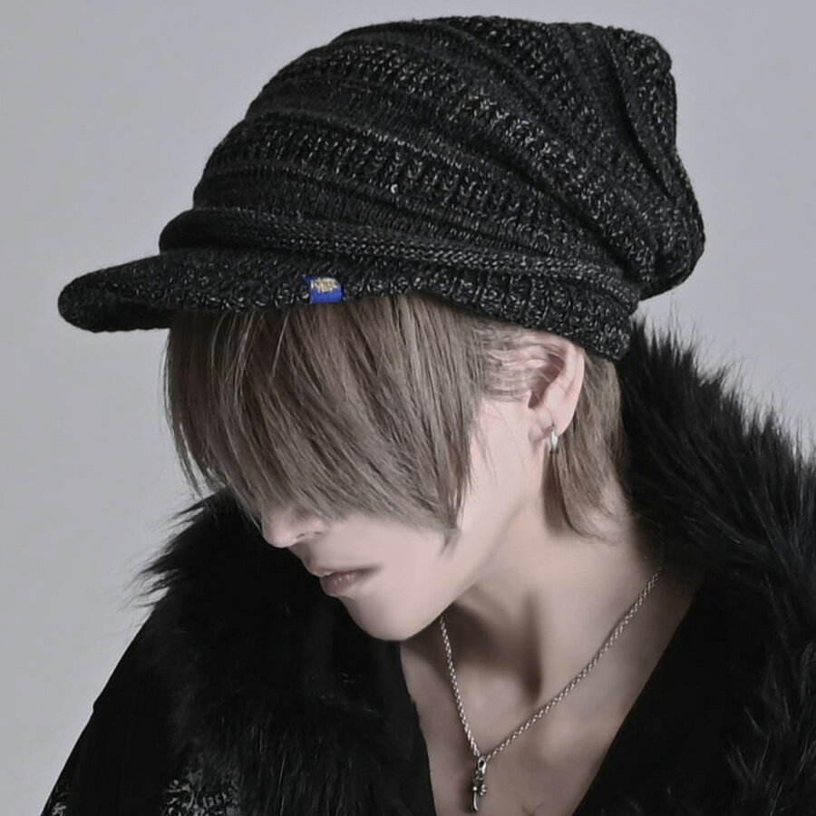 ニットキャップ ニット帽 キャップ ヴィジュアル系 ビジュアル系 V系 地雷系 レディース 帽子 サブカル系 ストリート系 ピープス系 バンドマン ワッチ 韓国系 黒 ブラック 病み