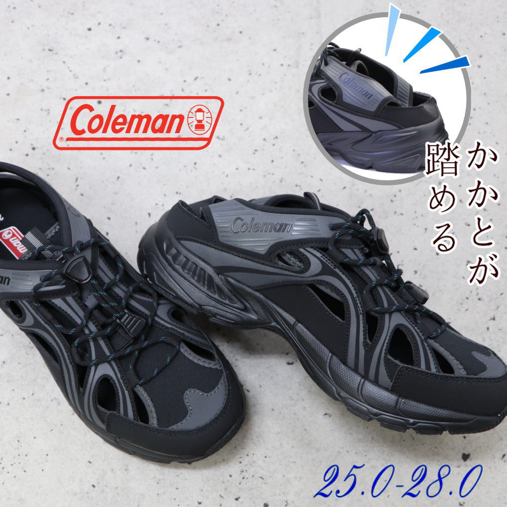 Rakuten - 即納 メンズ サンダル Coleman コールマン スニーカー かかとが踏める 2way スポーツサンダル スリッポン サンダル スライダー つっかけ クールビズ 1S615CH