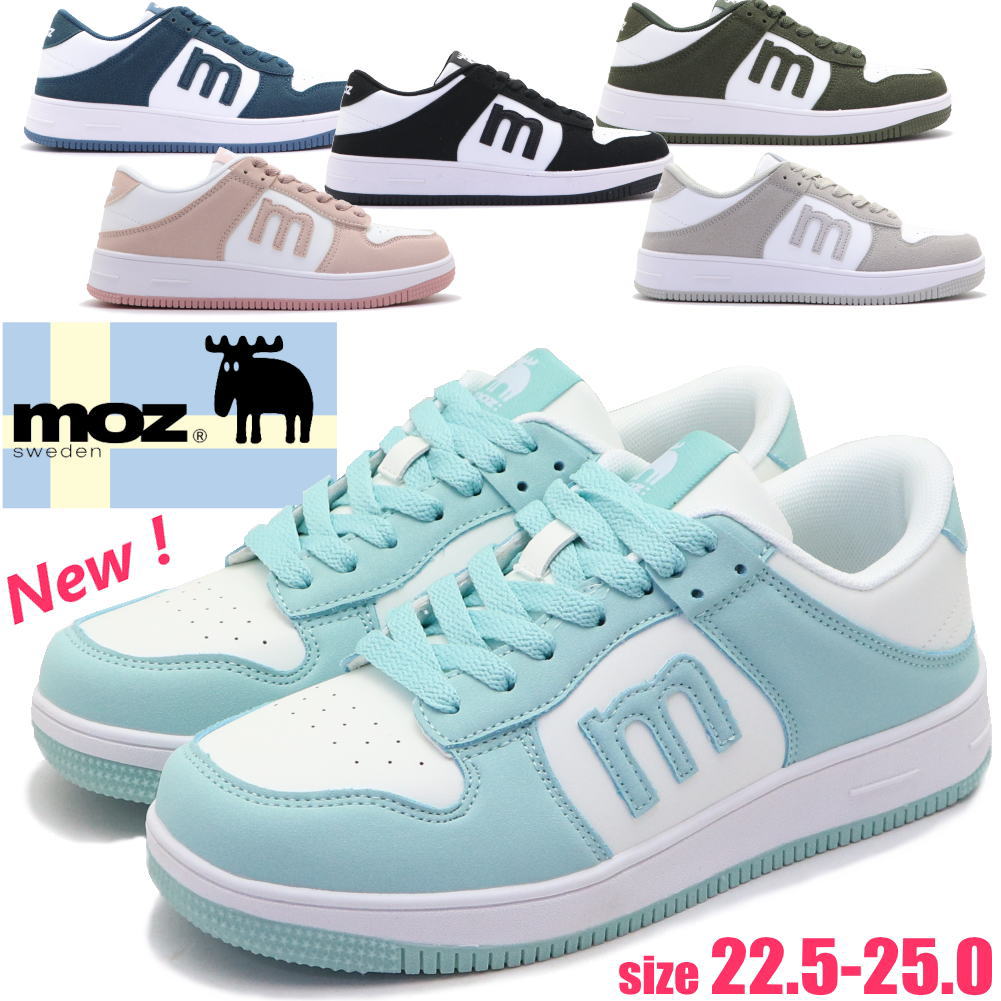 Rakuten - 即納 MOZ モズ レディース スニーカー レースアップ カジュアルシューズ コートタイプ No.833