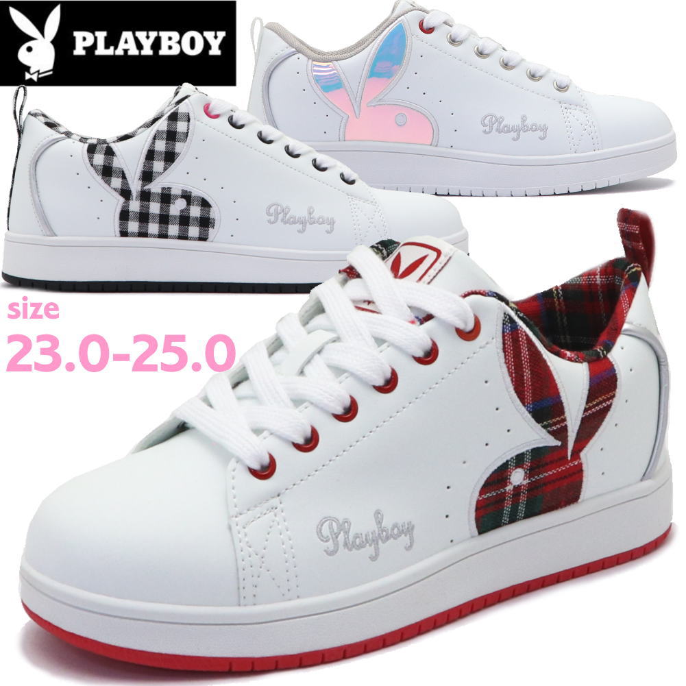 Rakuten - 即納 レディース スニーカー PLAYBOY プレイボーイ コートタイプ ローカット コートスニーカー カジュアルシューズ No.1022