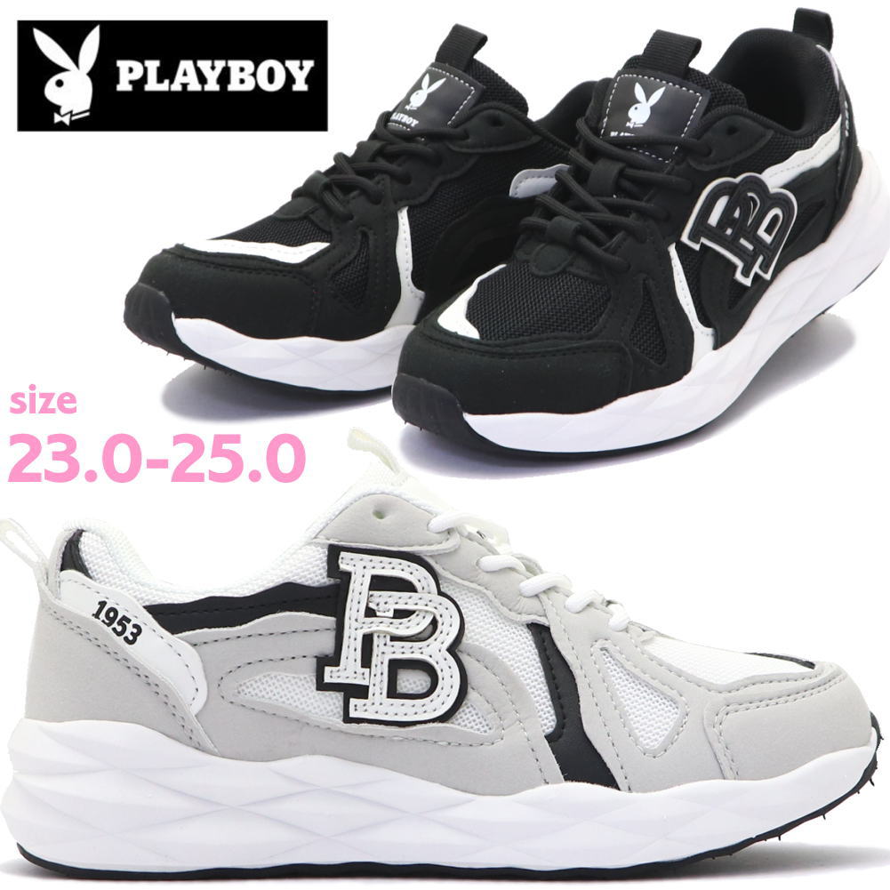 Rakuten - 即納 レディース スニーカー PLAYBOY プレイボーイ ローカット カジュアルシューズ 運動靴 紐靴 No.2501