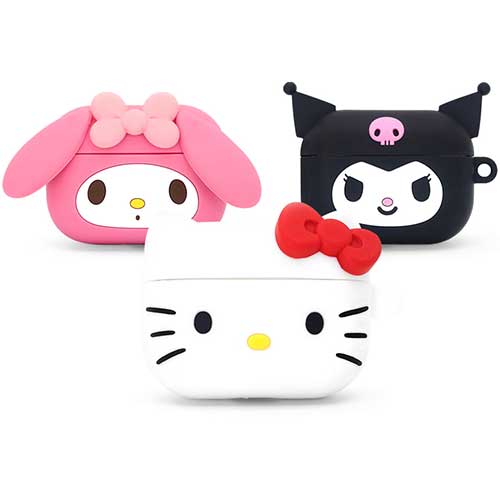 79 サンリオ エアーポッズ プロ 第3世代 ソフト ケース カバー Sanrio Characters 3D Silicone Airpods Pro 1st 3rd Case Cover キーホルダー付き