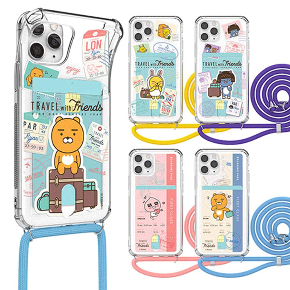 S2 ե ȥ٥ Ʃ iPhone Galaxy   ͥå쥹  С ޥۥ KAKAO FRIENDS TRAVEL CLEAR AIR CUSHION CARD STRAP CASE COVER ȥåץۥ ޥ ȥå ޡȥե  ݤ