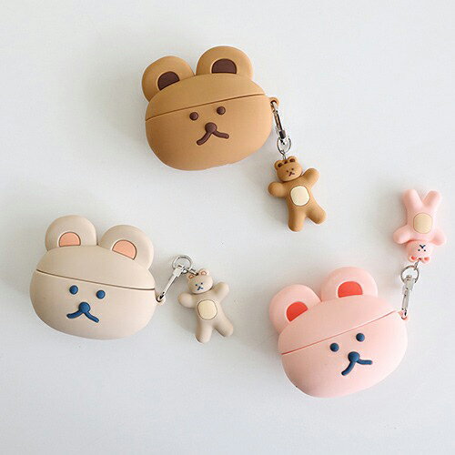 CQ ロマネ ドナトドナトベア エアーポッズ プロ 第1世代 第2世代 第3世代 シリコン ケース カバー DONAT DONAT BEAR AirPods Pro 2nd 1st 3rd Silicone Case Cover
