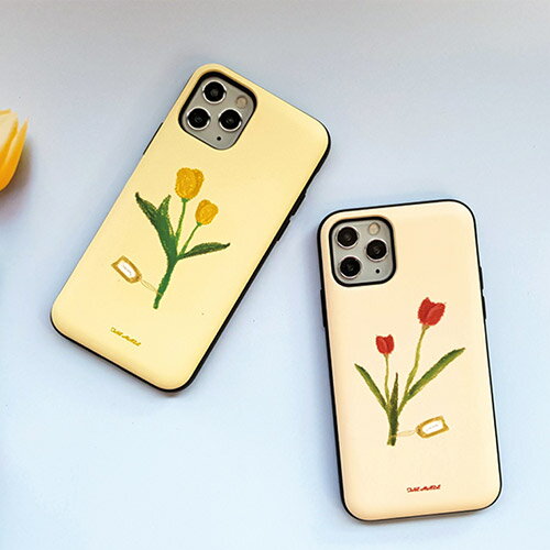 TM チューリップ ドローイング iPhone Galaxy マグネット カード ドア バンパー ケース カバー スマホケース TULIP DRAWING MAGNET CARD DOOR BUMPER カード2枚が収納できる実用性 ミラーが入っております。
