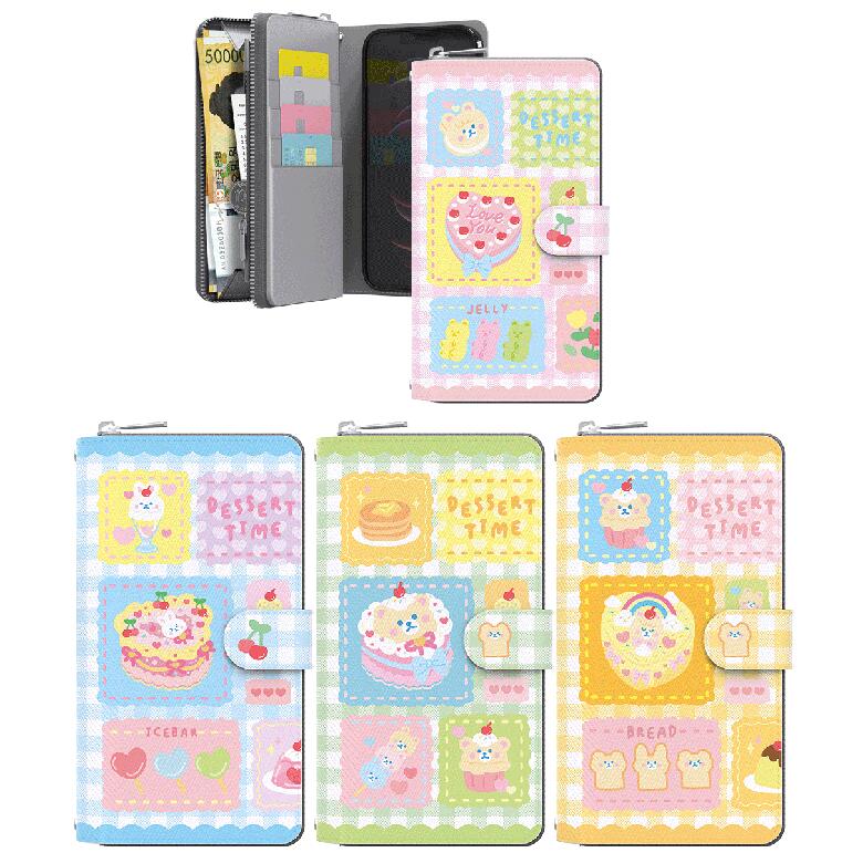 S2 ジャストフォーユーミニマル デザート ジッパー 手帳型 iPhone Galaxy ケース カバー スマホケース