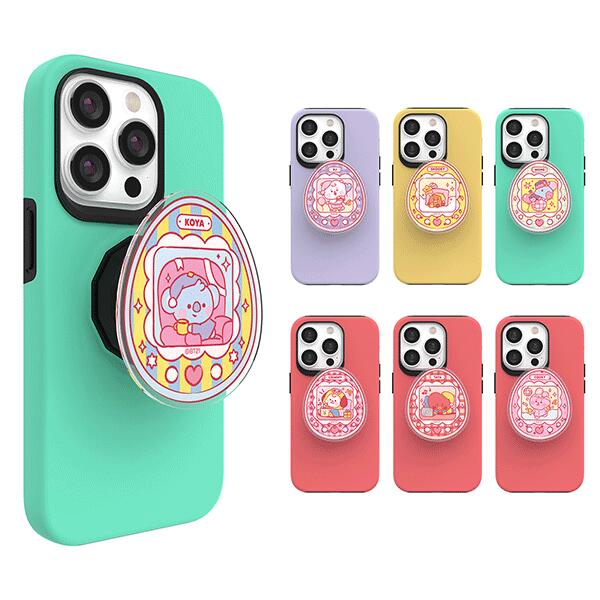 S2 BT21 TIME TO PARTY GAME MACHINE アクリル フォールディング スマホグリップ ダブルガード iPhone Galaxy ケース カバー スマホケース スマホスタンド スマホグリップ グリップホルダー スマホリング シンプル スタンド ホルダー 携帯スタンド スマホ グリップスタンド