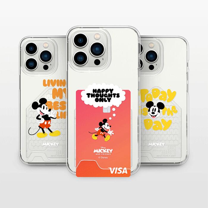 AS ディズニー マスコット iPhone Galaxy アンダー カード 透明 ケース カバー スマホケース DISNEY MASCOT UNDER CARD CLEAR CASE COVER