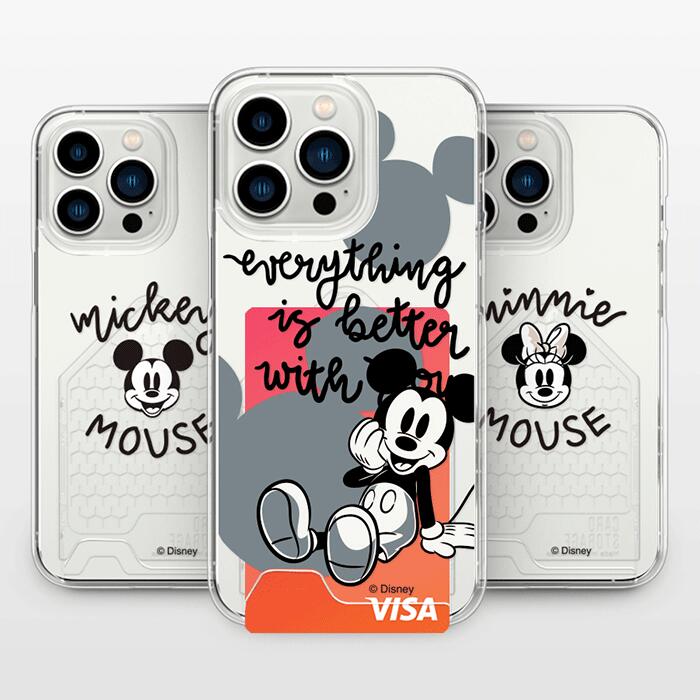 AS ディズニー マルチ iPhone Galaxy アンダー カード 透明 ケース カバー スマホケース DISNEY MULTI UNDER CARD CLEAR CASE COVER