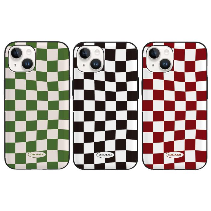 TM チェッカボード iPhone Galaxy マグネット カード ドア バンパー ケース カバー スマホケース CHECK BOARD MAGNET CARD DOOR BUMPER カード2枚が収納できる実用性 ミラーが入っております。