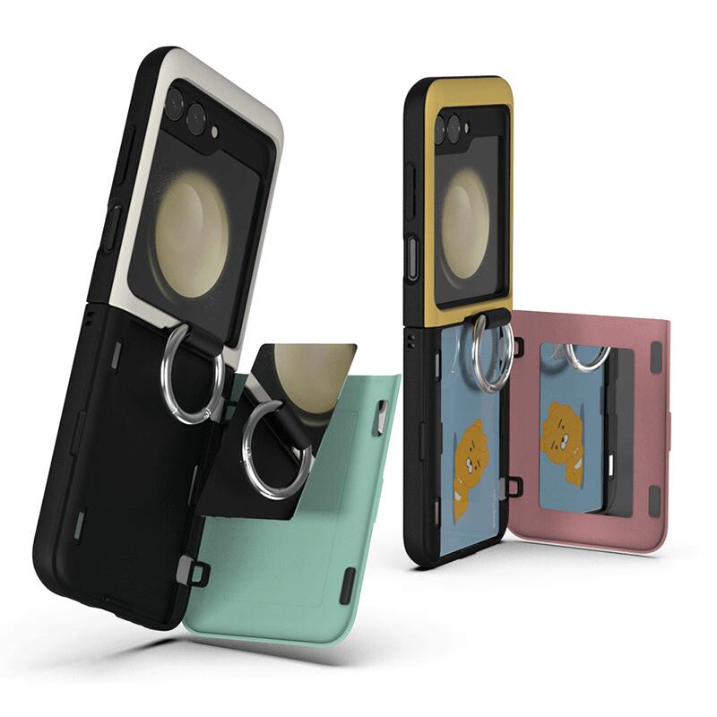 iCover ヌニガ ギャラクシー Z フリップ 5 6 7 マグネット ドア バンパー ケース カバー スマホケース NUNIGA Galaxy Z Flip 5 6 7 MAGNETIC CARD DOOR BUMPER CASE COVER 26カラー カード2枚が収納できる実用性 ミラーが入っております。