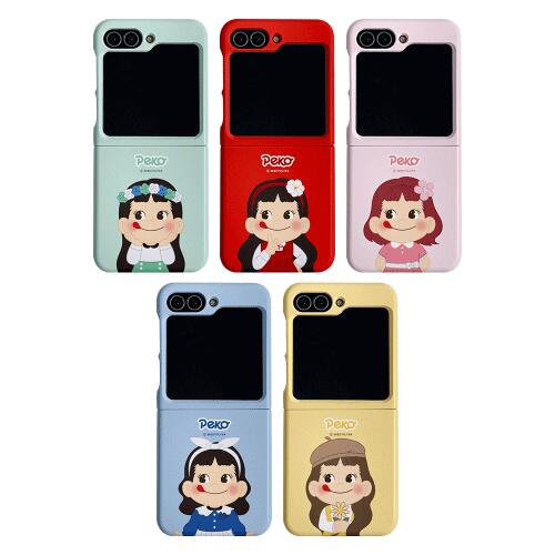 CQ 不二家ミルキー ペコ フラワーガール ギャラクシー Z フリップ 5 ハード ケース カバー スマホケース Peko FLOWER GIRL Galaxy Z Flip 5 SLIM HARD CASE COVER