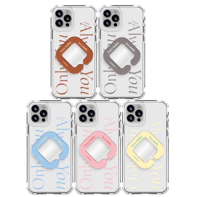 TR 四角 レタリング ミラー スマホグリップ iPhone Galaxy 防弾 ケース カバー スマホケース グリップホルダー スマホリング シンプル スタンド ホルダー 落下防止 携帯スタンド スマホ グリップスタンド SQUARE LETTERING MIRROR GRIP CASE COVER