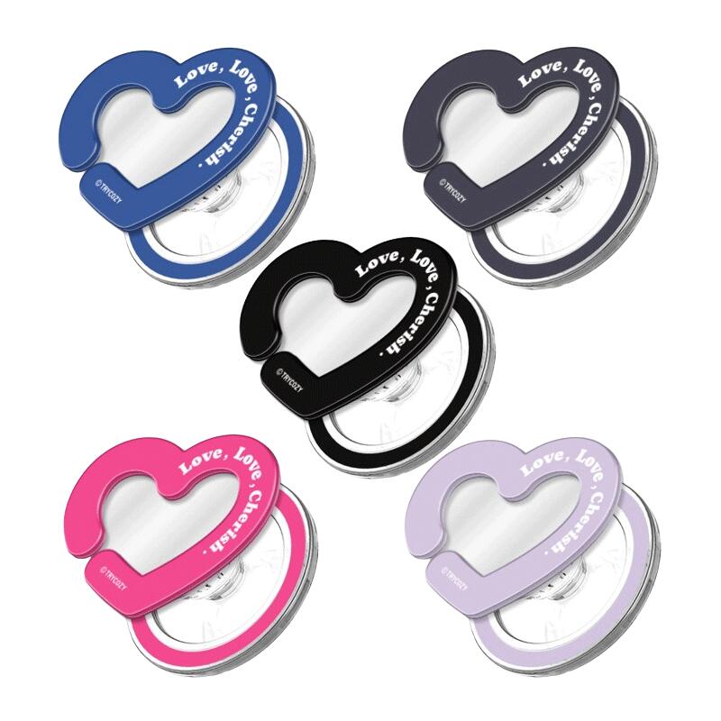 TR ハートミラー 透明 Magsafe 対応 スマホスタンド 強力磁石仕様 かわいい スマホグリップ グリップホルダー スマホリング シンプル スタンド ホルダー 落下防止 携帯スタンド スマホ グリップスタンド マグセーフ対応 HEART MIRROR MagSafe Smart Grip