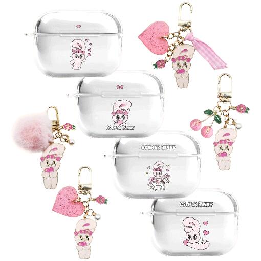 UW エスターバニー ラブリ キーホルダー エアーポッズ プロ 第2世代 透明 ハード ケース カバー ESTHER BUNNY LOVELY KEY HOLDER AirPods Pro 2nd Clear Hard Case