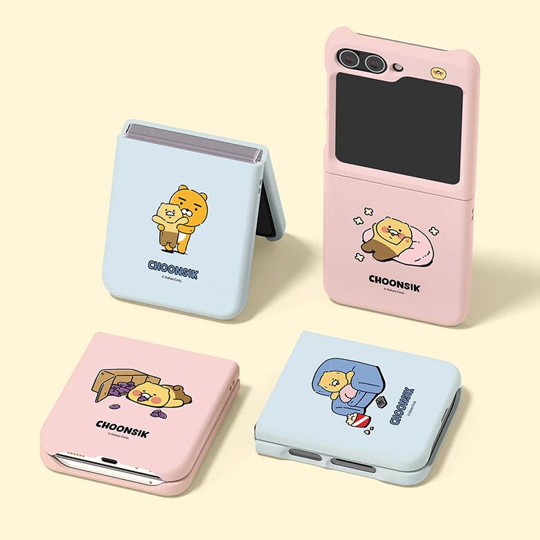 카카오프렌즈 춘식 갤럭시 Z 플립 5 매슬림 하드 케이스 커버 스마트폰 케이스 카톤 KAKAO FRIENDS CHOONSIK CARTOON Galaxy Z Flip 5 SLIM HARD BUMPER CASE S2