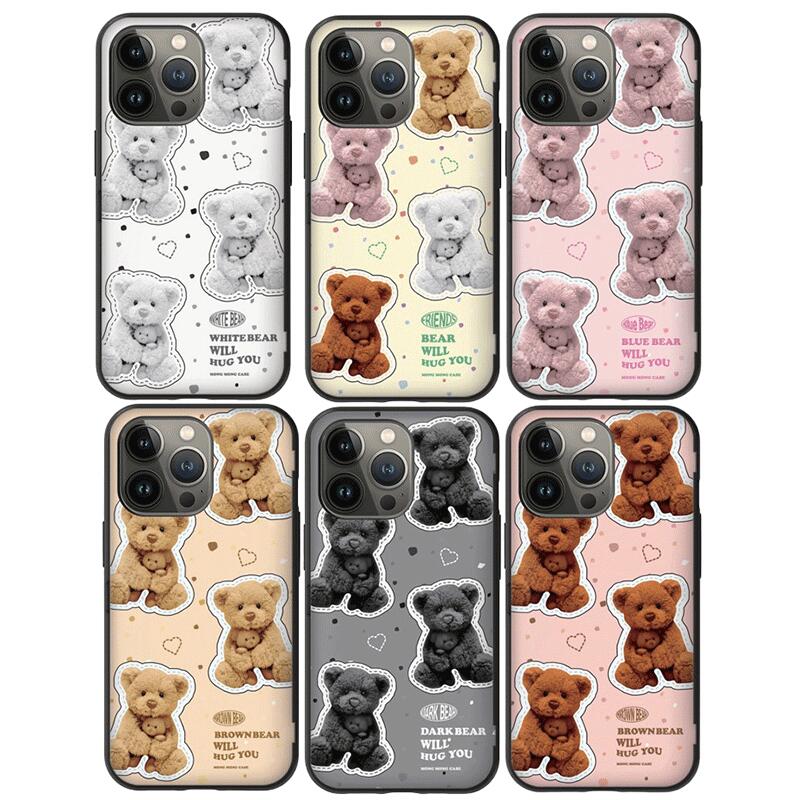 カラーベアーズパターン iPhone Galaxy マグネット カード ドア バンパー ケース カバー スマホケース COLOR BEARS PATTERN CARD DOOR BUMPER CASE COVER カード2枚が収納できる実用性 ミラーが入っております。 DC