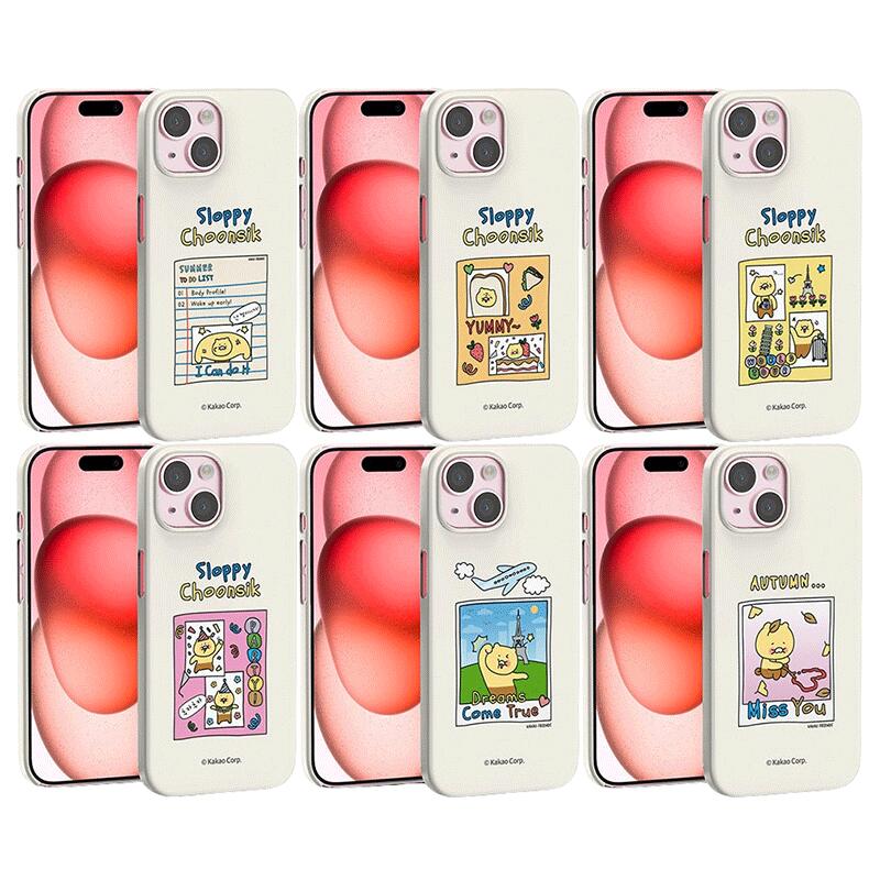 카카오프렌즈 춘식 iPhone Galaxy 슬래피 슬림 하드 케이스 커버 스마트폰 케이스 KAKAO FRIENDS SLOPPY CHOONSIK SLIM HARD CASE COVER KK