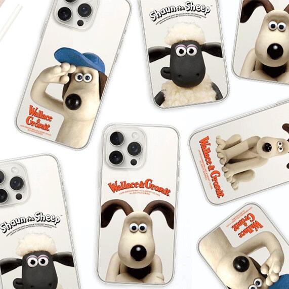 ひつじのショーン ウォレスとグルミット iPhone Galaxy 透明ゼリー ケース カバー スマホケース WALLACE GROMIT SHAUN THE SHEEP CLEAR JELLY CASE COVER FX