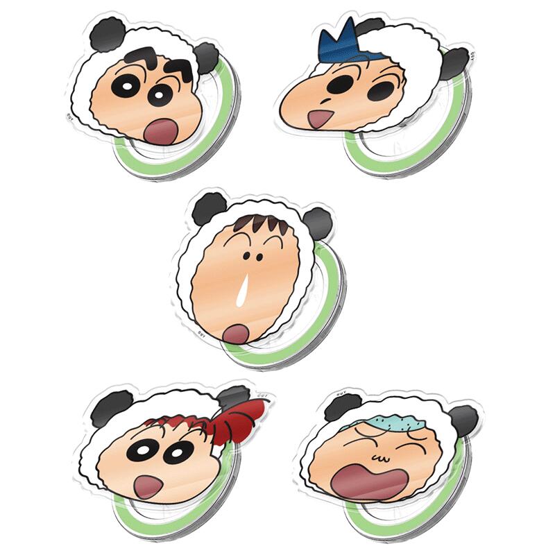 クレヨンしんちゃん パンダ 透明 Magsafe 対応 スマホスタンド 強力磁石仕様 かわいい スマホグリップ グリップホルダー スマホリング シンプル スタンド ホルダー 落下防止 携帯スタンド スマホ グリップスタンド マグセーフ対応 TR