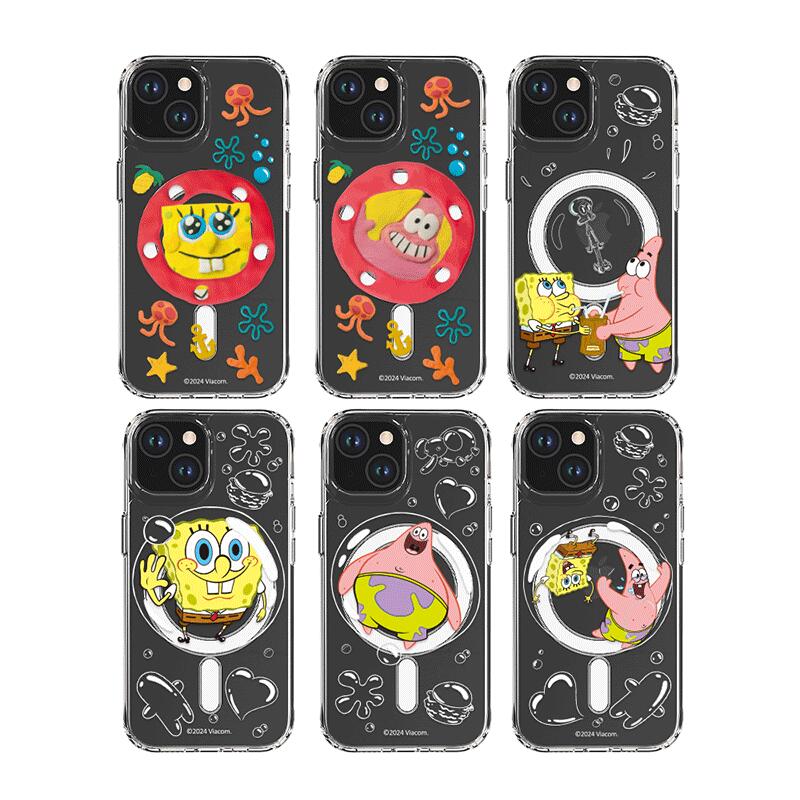 スポンジ・ボブ MagSafe対応 iPhone Galaxy 防弾 ケース カバー スマホケース フェース The Sponge Bob MagSafe GELL HARD CASE COVER ST