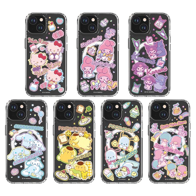サンリオ MagSafe対応 iPhone Galaxy パターン 防弾 ケース カバー スマホケース フェース SANRIO PATTERN MagSafe GELL HARD CASE COVER ST