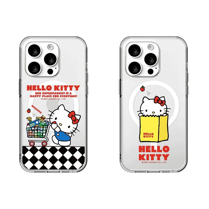 サンリオ ハローキティ MagSafe対応 iPhone Galaxy マーケット 防弾 ケース カバー スマホケース フェース SANRIO HELLO KITTY MARKET MagSafe GELL HARD CASE COVER MP