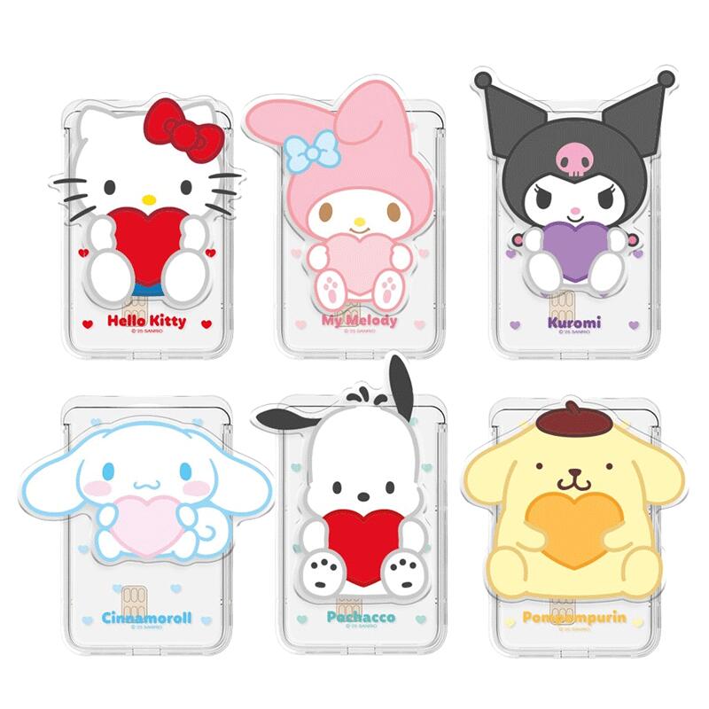 サンリオ ハート スマホグリップ Magsafe 対応 スライド カード ウォレット SANRIO HEART SMART GRIP MagSafe Slide Card Wallet スマホスタンド かわいい グリップホルダー スマホリング シンプル スタンド ホルダー 落下防止 携帯スタンド スマホ グリップスタンド TR