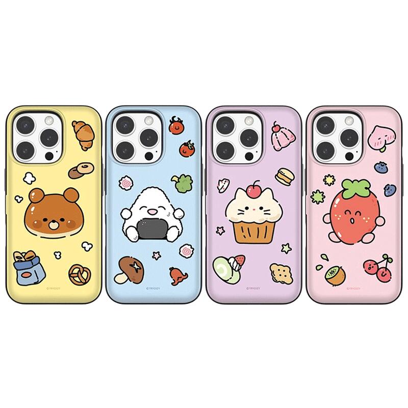 ドローイング フード パターン iPhone Galaxy ハロー フレンズ マグネット カード ドア バンパー ケース カバー スマホケース DRAWING FOOD MAGNET CARD DOOR BUMPER CASE COVER カード2枚が収納できる実用性 ミラーが入っております。TR