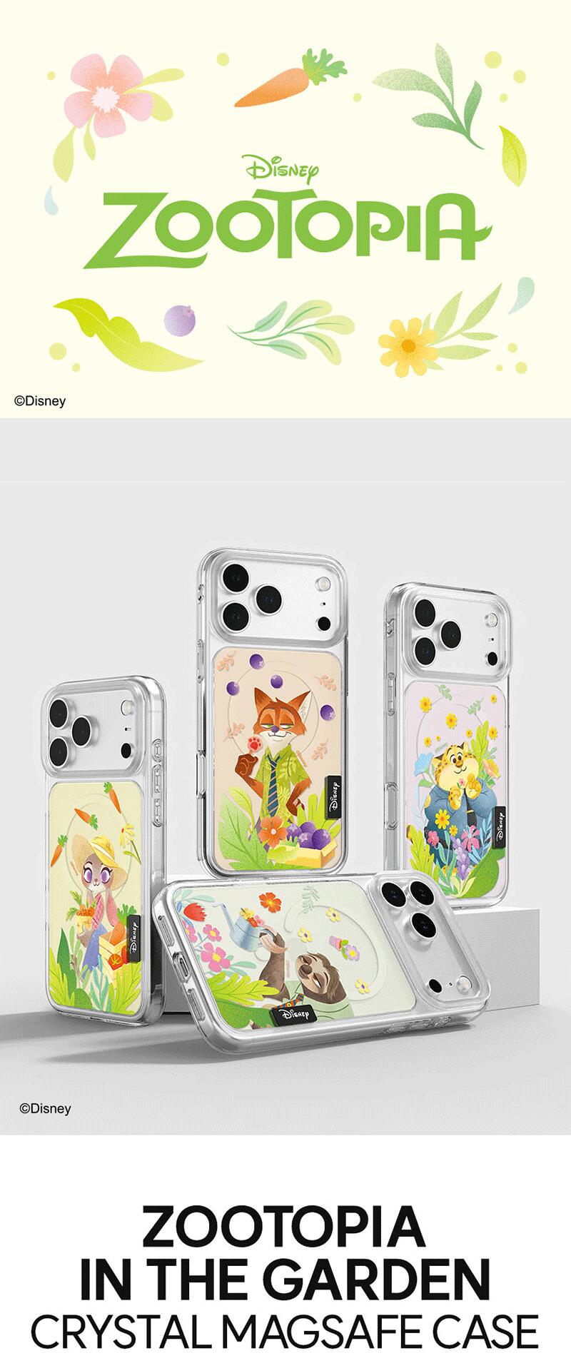 ディズニー ズートピア iPhone Galaxy MagSafe 対応 インザガーデン クリスタル カ...