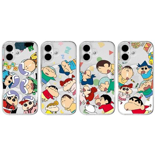 クレヨンしんちゃん iPhone Galaxy ベストフレンズ MagSafe 対応 防弾 透明 ケース カバー スマホケース CRAYON SHINCHAN BEST FRIENDS MagSafe Gell Hard Case Cover CQ